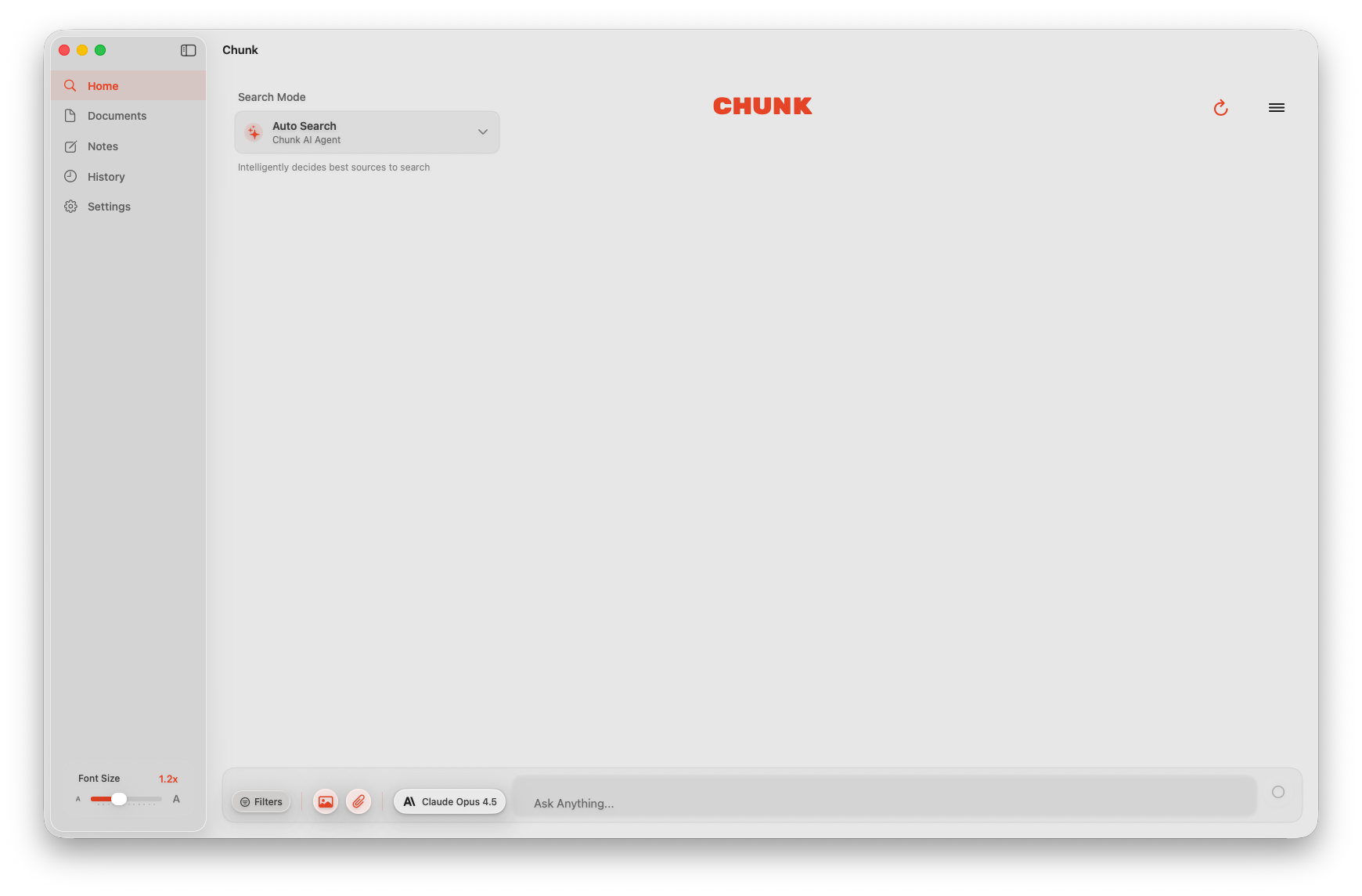 Chunk AI Research Assistant interface showing knowledge graph and multi-model chat